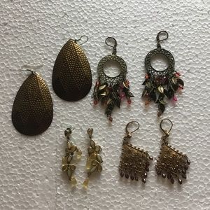 4 Pair Boho Style Costume Jewelry Earrings